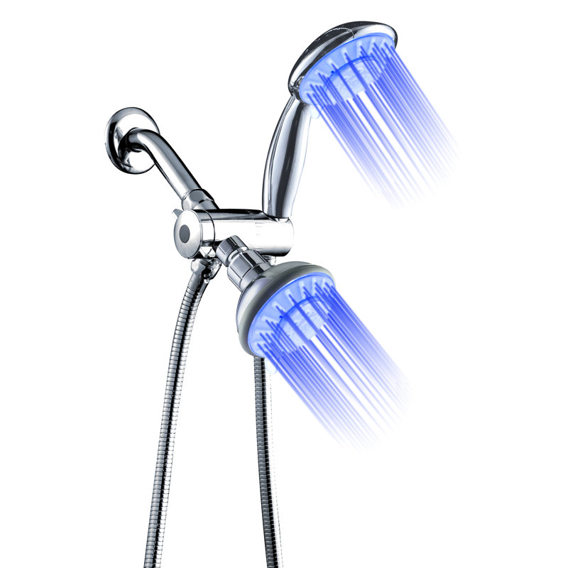 Ana Bath 4Inch 5Function Blue LED Multi Function Dual Shower Head